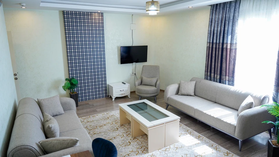 Daire 17 — açık gri koltuklu salon